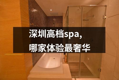 深圳高档spa,哪家体验最奢华